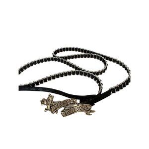 Harley Davidson Chain Leather Belt 2005 Vintage Bar Shield Buckle Womens Size Sm